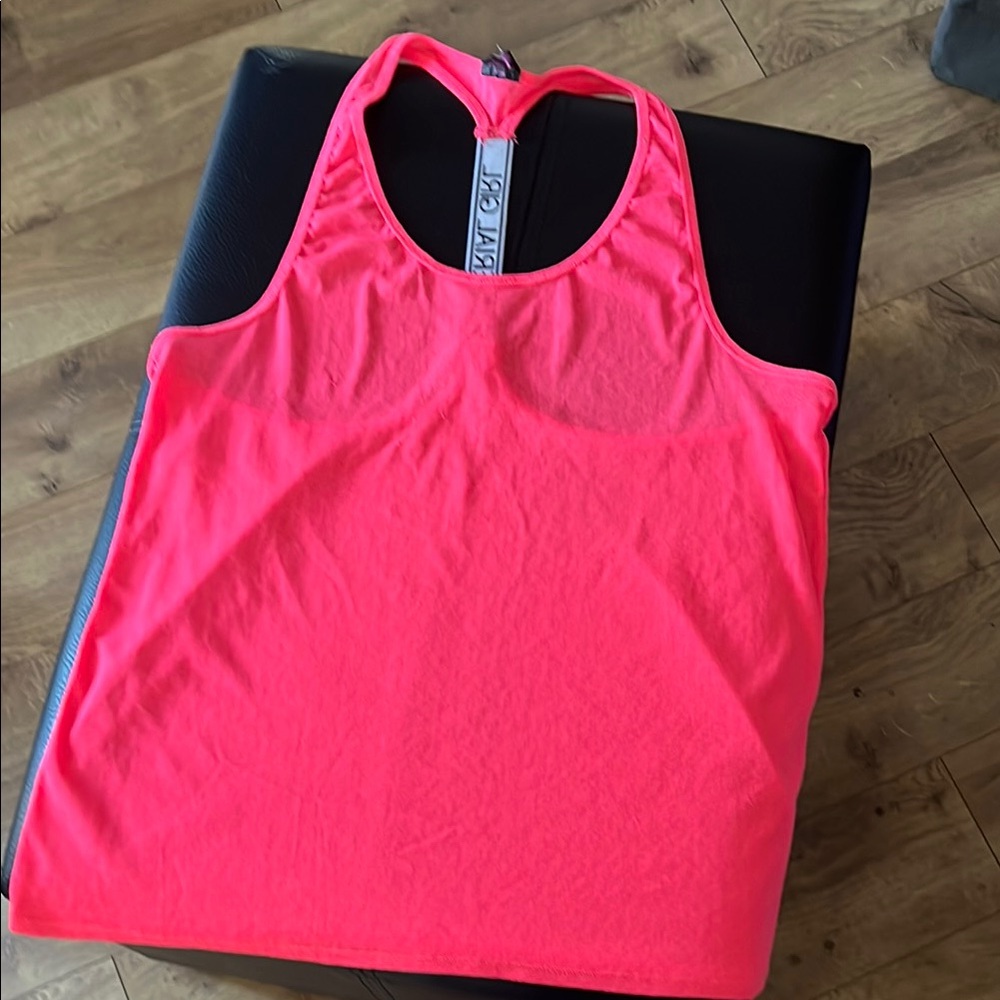 Material Girl Pink and Orange Sleeveless Tank Top